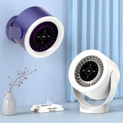 Desktop Adjustable Fan Light Rechargeable Wall Mount Table Fan Light Led Display Air Circulation Cooling USB Table Fan Light