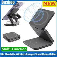 Support de chargeur magnétique sans fil pliable 3 en 1, pour iPhone 16 15 14 13 Pro Max iWatch 10 9 AirPods, support de Station de charge rapide